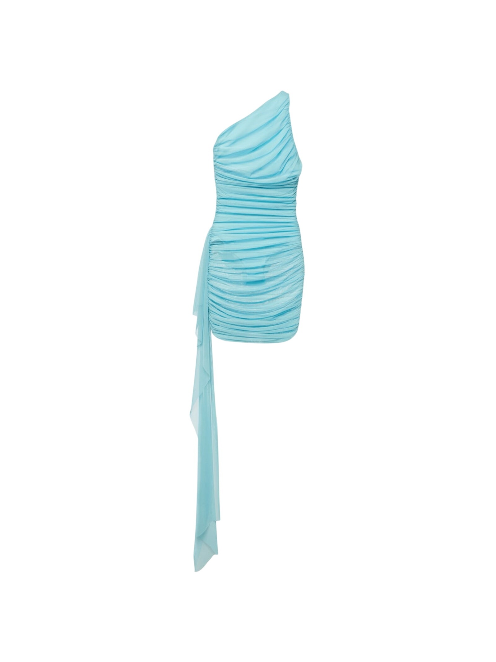 The Sei Ruched Blue Drape-Detail Minidress Size S